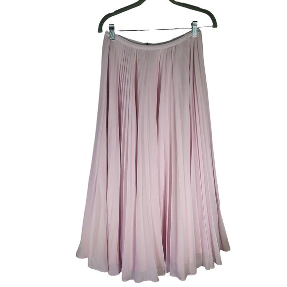 Rachel Parcell Blush Color Chiffon Pleated Midi Skirt - Picture 2 of 12